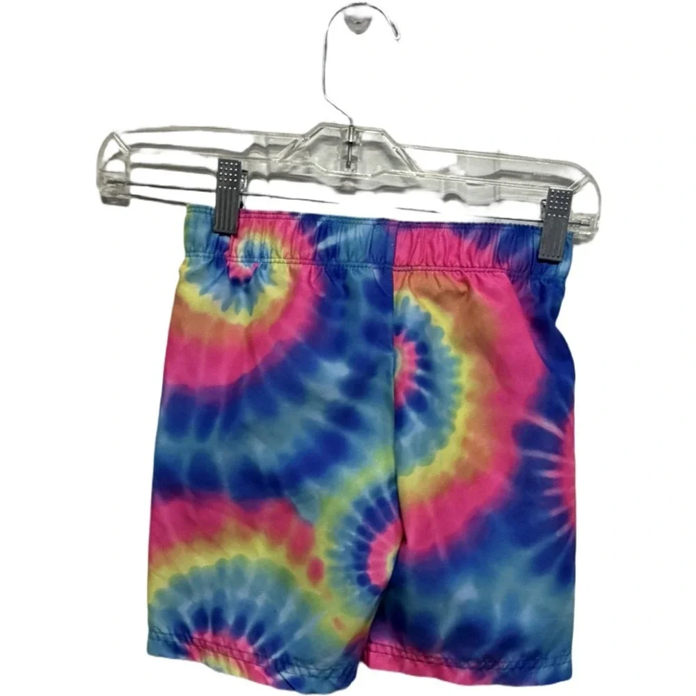 Hurley Boys Tie Dye Swim Trunks Size 5 Blue Pink Neon Board Shorts Swimwear